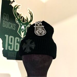 Chrome Hearts Black Ribbed Beanie